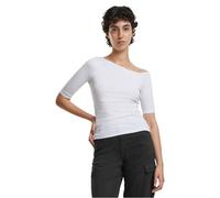 Urban Classics Tb7096-ladies Organic Asymmetric Rib Tee T-Shirt, Bianco, XS Donna