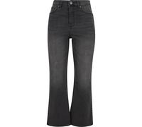 Urban Classics Tb7103-ladies Cropped Flared Denim Pants Jeans, Nero Délavé, 42 Donna