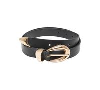 Urban Classics Tb7211-chunky Buckle Loop Synthetic Leather Belt Cintura, Nero/Oro, S-M Donna