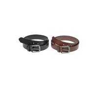 Urban Classics Tb7216a-easy Synthetic Leather Belt 2-Pack Cintura, Black/Silver+Brown/Silver, X-Large Uomo