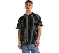 Urban Classics Tb7311-printed Pinstripe Tee T-Shirt, Black/White/Paleyellow, XXL Uomo