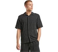 Urban Classics Tb7342-striped Crinkle Resort Shirt Maglietta, Black/Offwhite, XXL Uomo