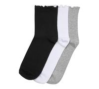 Urban Classics Tb7430b-ruffle Socks 3-Pack Calzini, Nero, Bianco, Grigio Erica, 39-42 Unisex-Adulto