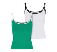 Urban Classics Tb7485a-ladies Contrast Basic Top 2-Pack T-Shirt, Froggreen/Bianco+Bianco/Nero, 4XL Donna