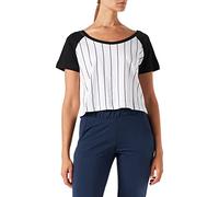 Urban Classics tè da Baseball da Donna T-Shirt, Multicolore (White/Black 224), XS