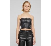 Urban Classics Synthetic Leather Bandeau Sleeveless Top Nero L Donna