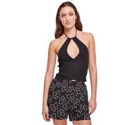 Urban Classics Top Corto da Donna con Allacciatura al Collo Canottiera, Nero, XXL