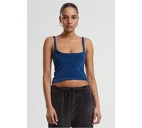 Urban Classics Top corto in velluto da donna TB7115 5XL Blu