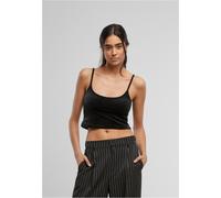 Urban Classics Top corto in velluto da donna TB7115 M Nero