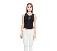 Urban Classics Top Da Donna Con Pizzo, Top Donna, Nero, S