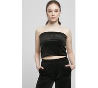 Urban Classics Top da donna Top corto in velluto nero 5XL Nero