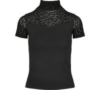 Urban Classics Flock Lace Turtleneck Gt Short Sleeve T-shirt Nero S Donna