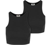 Urban Classics Top organico a costine da donna 2 pezzi TB6185A 5XL Nero