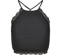 Urban Classics Top Ritagliato In Pizzo Nero Per Donne