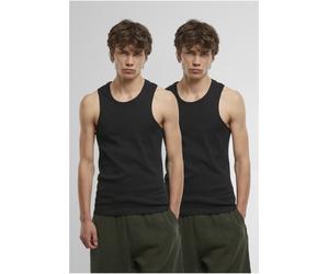 Urban Classics Undershirt a coste confezione da 2 pezzi TB7650A L Nero