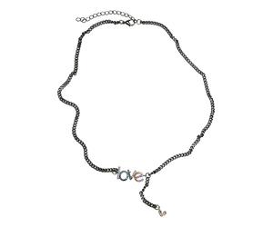 Urban Classics Unisex Love Necklace gunmetal, one size