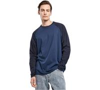 Urban Classics Uomo Raglan Contrast LS, Maglietta a Maniche Lunghe, da Uomo, Disponibile in Diversi Colori, Taglie S - 5XL, Blu Scuro/Blu Navy Midnight, XXXXL