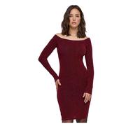 Urban Classics Ladies Ladies Off Shoulder Longsleeve Glitter Dress TB6144 L Rosso