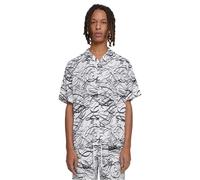Urban Classics Viscose AOP Resort Shirt Camicia, Whitescribble, XXXXXL Uomo