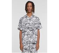 Urban Classics Viscose Aop Resort Shirt Whitescribble Taglia: S | Camicie Casual Outlet | Uomo | Bianco