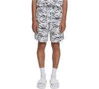 Urban Classics Viscose AOP Resort Shorts Pantaloncini, Whitescribble, S Uomo