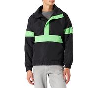 Urban Classics Windbreaker 3-Tone Mix Pull Over Jacket Giacca, Multicolore (Black/Neon Green 01191), X-Small Uomo