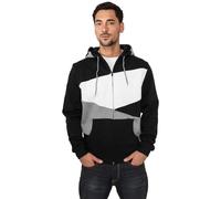 Urban Classics Zig Zag Hoody Felpa con Cappuccio Uomo, Multicolore (Black/Grey/White), L