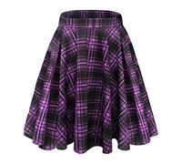 Urban Coco - Gonna Midi a Vita Alta da Donna, Versatile, Elasticizzata, Svasata, Stile Casual, L