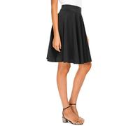Urban Coco - Gonna Midi a Vita Alta da Donna, Versatile, Elasticizzata, Svasata, Stile Casual, Nero, S