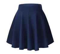 Urban Coco, Minigonna a Ruota da Donna, Basica, Versatile, Elasticizzata, Casual, Blu Navy, XS
