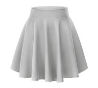 Urban Coco, Minigonna a Ruota da Donna, Basica, Versatile, Elasticizzata, Casual, Grigio, M