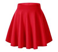 Urban Coco, Minigonna a Ruota da Donna, Basica, Versatile, Elasticizzata, Casual, Rosso, XS