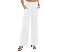 Urban Coco Pantaloni Palazzo da Donna a Gamba Larga, Casual, Gamba Dritta, Vita Alta, Elasticizzati