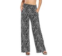 Urban Coco Pantaloni Palazzo da Donna, a Gamba Larga, da Spiaggia, a Vita Alta, con Tasche, #11, S