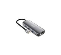 URBAN FACTORY Hub USB-C 8 in 1 con 3 USB-A / 1 HDMI 4K / 1 RJ45 / 2 lettori di schede e 1 USB-C 100W PD Pass Thru