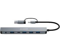 Hub Urban Factory 7 porte 5 Gbit/s MHC70UF USB-A+C alluminio LED