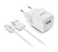 Urban Factory Powee Caricabatterie USB-A 12W con Cavo USB-C 1m Bianco Lucido