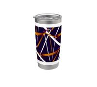 Urban Geometry Blu Bianco Siena-Marrone Bicchiere termico in acciaio inox doppia parete