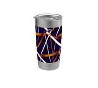 Urban Geometry Blu Bianco Siena-Marrone Bicchiere termico in acciaio inox doppia parete