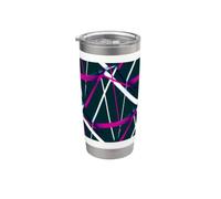 Urban Geometry Nero Bianco Magenta-Rosa Bicchiere termico in acciaio inox doppia parete
