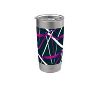 Urban Geometry Nero Bianco Magenta-Rosa Bicchiere termico in acciaio inox doppia parete