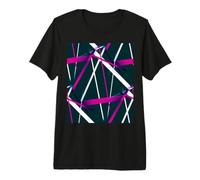 Urban Geometry Nero Bianco Magenta-Rosa Maglietta Premium