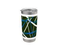 Urban Geometry Nero Bianco Mid-Blue Bicchiere termico in acciaio inox doppia parete