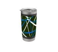 Urban Geometry Nero Bianco Mid-Blue Bicchiere termico in acciaio inox doppia parete