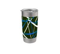 Urban Geometry Nero Bianco Mid-Blue Bicchiere termico in acciaio inox doppia parete