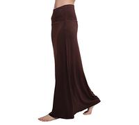 Urban GoCo Donna Gonna Aderente Elasticizzata a Vita Alta Bodycon Yoga Gonna Maxi Lunga a Campana (XL, Marrone)