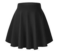 Urban GoCo Donna Moda Svasata Mini Gonna da Pattinatrice Versatile Elastica Solida Colore Gonna Nero M