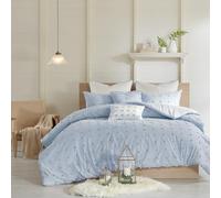Urban Habitat - Copripiumino in stile shabby chic, per tutte le stagioni, federe abbinate, cuscini decorativi, per letto king/California King (264 x 233 cm), Brooklyn, blu