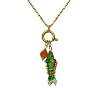 URBAN HIPPIES Collana Donna Vintage Pesce Koi Verde Perla Calcite Acciaio Inox