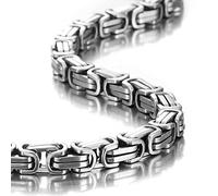 URBAN JEWELRY Impressionante collana da uomo in stile meccanico in acciaio inox argento (larghezza: 8 mm), 46cm, Acciaio inossidabile, Nessuna pietra preziosa